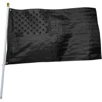 Black American Flag 4X6 Ft Heavy Duty Us Flag Made From Nylon Embroidered Stars Sewn Stripes Uv Protection Perfect For Ou