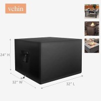 Vchin Square Fire Pit Cover  32 Inch 600D Waterproof Heavy Duty Gas Fire Pit Cover For Square Fire Pit Table. All Weather