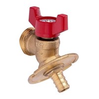 (Pack Of 5) Efield Valve 1/4-Turn Sillcock Hose Bibb With Flange 1/2 In. Pex Crimp Inlet X 3/4 In. Mht Outlet