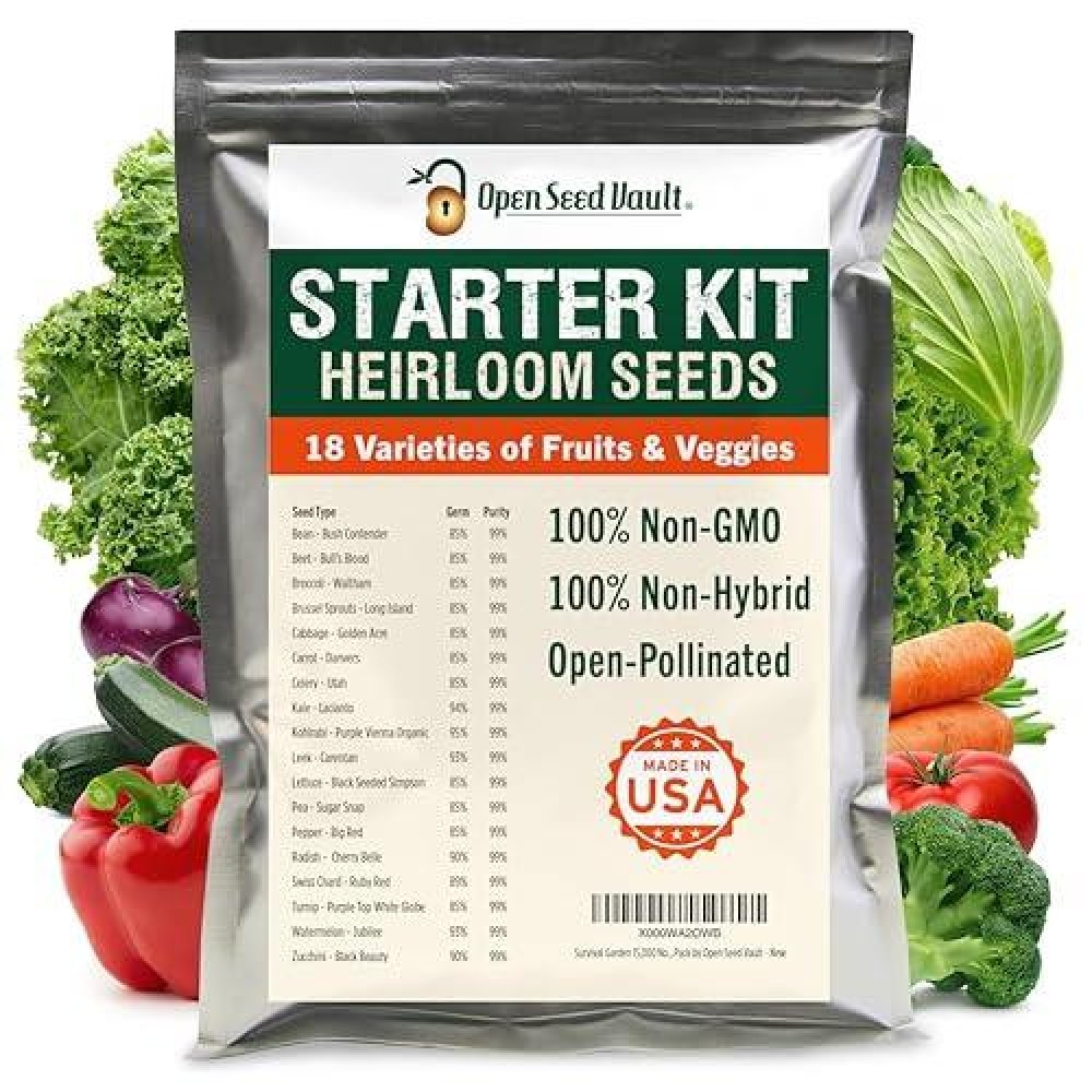 Open Seed Vault 15 000 Heirloom Seeds Nongmo For Planting Vegetables And Fruits 18 Variety Pack Gardening Starter Kit Bean