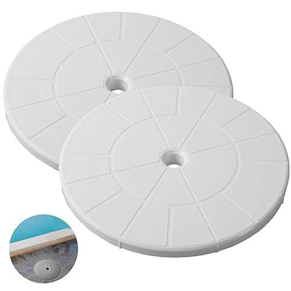 Tongass 2Pack Round 9 18 Skimmer Valve Top Cover Lids Replacement Part For 9 Poolspa Deck Lid Plate Highly Durable P