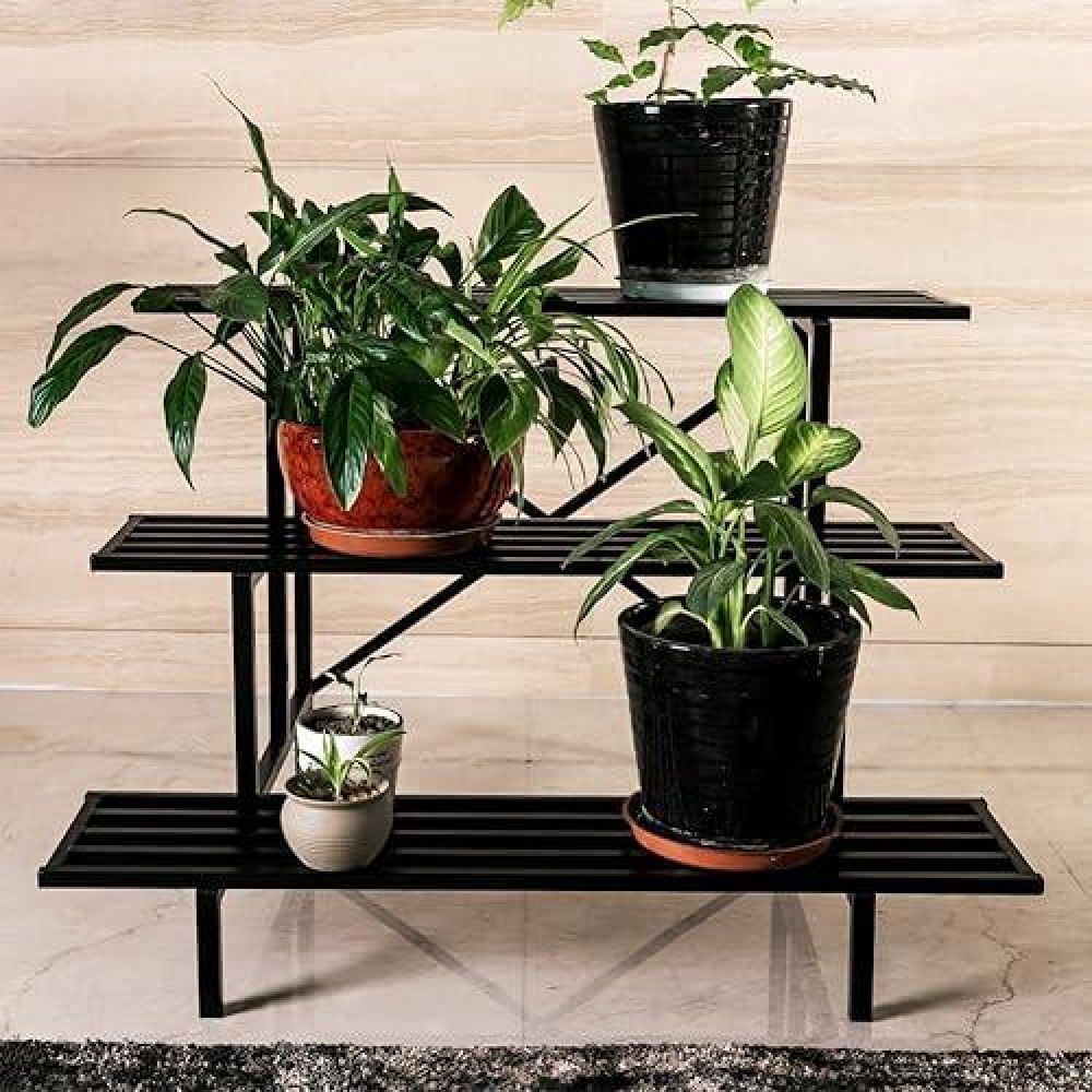 Zhongma Heavy Duty 3 Tier Plant Stand For Home  Garden  Plant Lovers Metal Storage Rack Shelf/Freestanding Display Stand