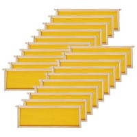 Beecastle 20-Pack Beehive Bee Frames Waxed Foundation With Complete Unassembled Commercial Frames  6-1/4-Inch (Yellow)