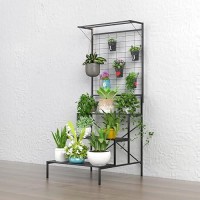 Zhongma 3 Tier Large Heavy Duty Plant Stand With Hanging Plant Pot Shelf  35.43 X 33.27 X 78.74  Tall Multi Layer Plant Holder For Home  Garden  Each Tier: 35.43 L X 10.5W  Easy To Hold Large Plant