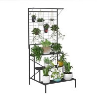 Zhongma 3 Tier Large Heavy Duty Plant Stand With Hanging Plant Pot Shelf  35.43 X 33.27 X 78.74  Tall Multi Layer Plant Holder For Home  Garden  Each Tier: 35.43 L X 10.5W  Easy To Hold Large Plant