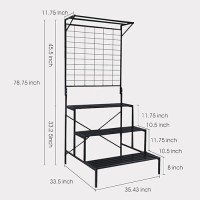 Zhongma 3 Tier Large Heavy Duty Plant Stand With Hanging Plant Pot Shelf  35.43 X 33.27 X 78.74  Tall Multi Layer Plant Holder For Home  Garden  Each Tier: 35.43 L X 10.5W  Easy To Hold Large Plant