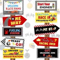 20 Pieces Race Car Party Sign Race Car Party Themed Directional Signs Funny Race Car Sign Car Cutouts Welcome Yard Outdoor Wall