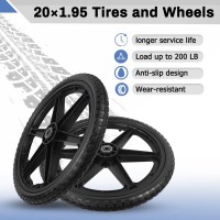 20X195 Flat Free Wheels Compatible With Rubbermaid Wheelbarrow Wheels 20 Flat Free Tires With 58 Bearing 34 Bearin