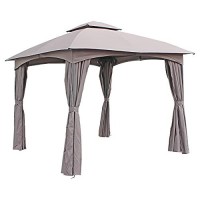 ST Kitts 10Foot Steel Dometop Gazebo with Curtains Grey