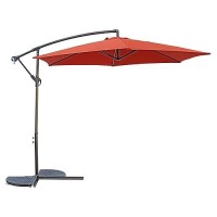 International Caravan St. Kitts 10-Foot Aluminum Cantilever Umbrella Terra Cotta