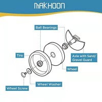 Makhoon Large Wheel Complete With Tire Bearings Replacement For Polaris Zodiac 280 Not Compatiable With Polaris 360 380 Model P