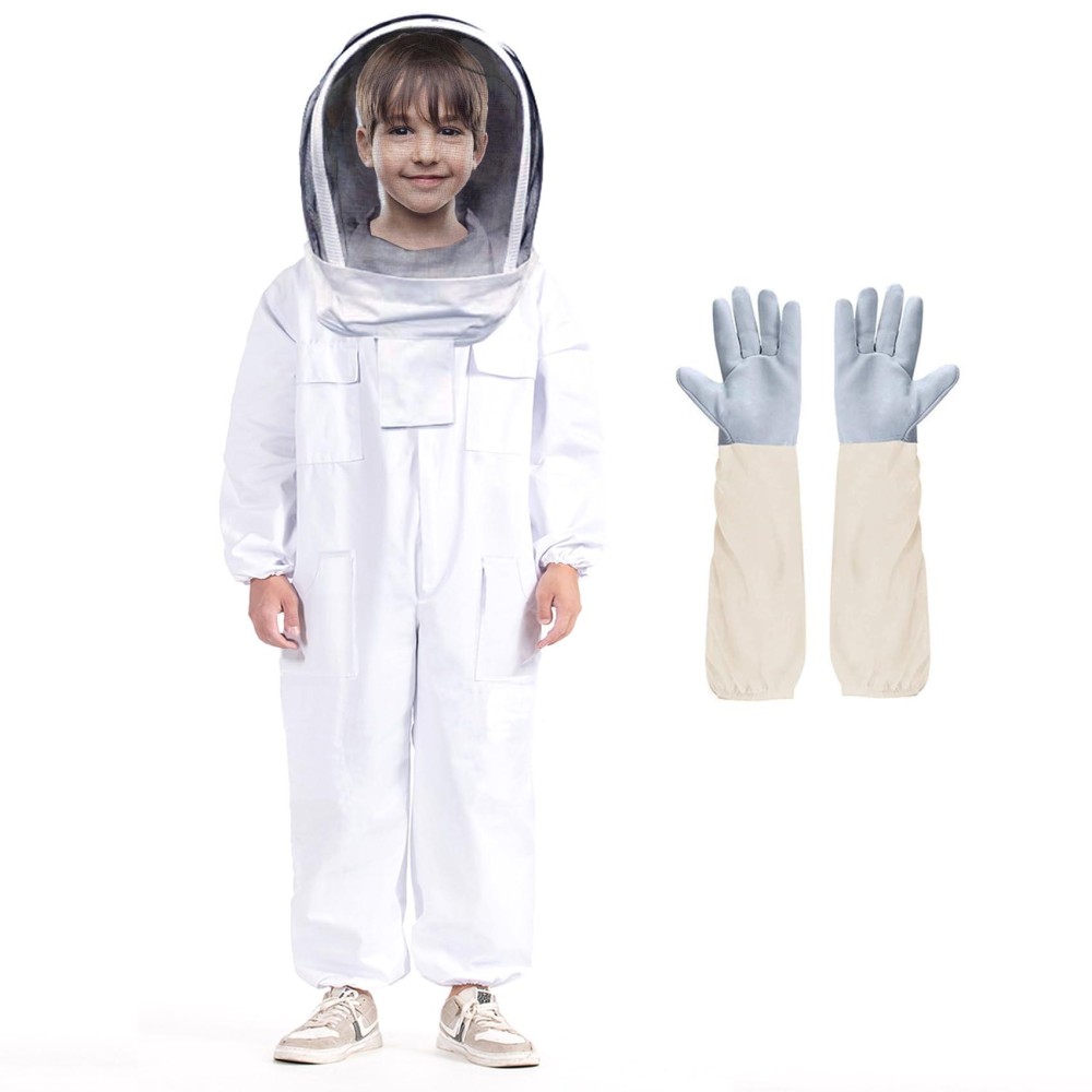 Professional Bee Suit For Kid And Girl Children Beekeeping Suit Beekeeper Suit With Glove Ventilated Hood Multisize Bee Outf