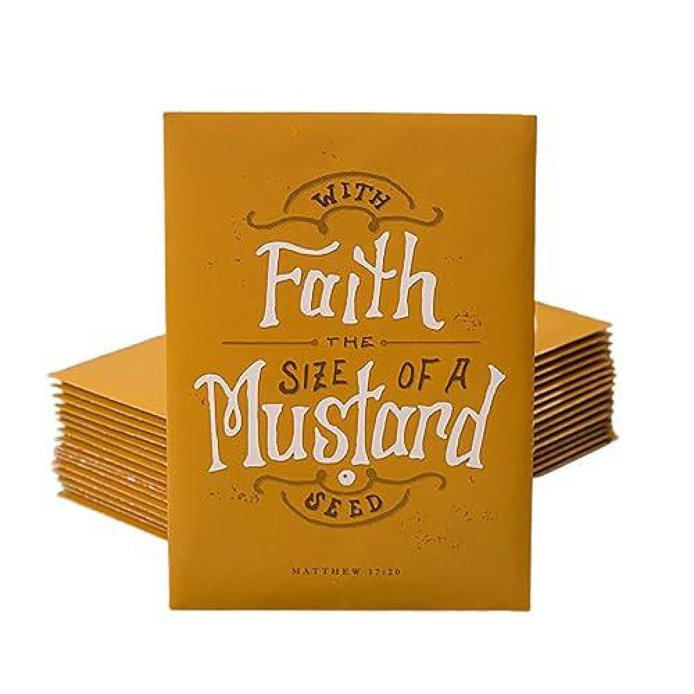 Bentley Seeds With Faith Pre Filled Giant Curled India Seed Packets 25 Individual Mustard Seed Packs Ideal For Party Favors