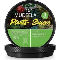 Mudeela 6 Pack Of 15 Inch Plant Saucer Durable Plastic Plant Trays For Indoors Black Plastic Flower Plant Pot Saucer Made Of