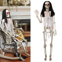 Drdudu Halloween Skeleton 54 Ft Full Body Posable Joints Realistic Life Size Bones Haunted House Prop Accessories Spooky Dec