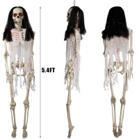 Drdudu Halloween Skeleton 54 Ft Full Body Posable Joints Realistic Life Size Bones Haunted House Prop Accessories Spooky Dec