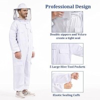 Professional Bee Suit For Men Women With Round Veil  Beekeeping Suit With Glove  Beekeeper Suit Bee Outfit