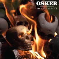 Osker Mini 3 Count Ceramic Fireproof Fire Pit Skull Log For Bonfire Campfire Fireplace Firepit Halloween Decor For Ga