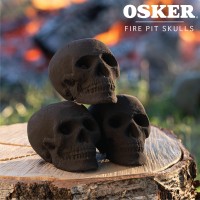 Osker Mini 3 Count Ceramic Fireproof Fire Pit Skull Log For Bonfire Campfire Fireplace Firepit Halloween Decor For Ga