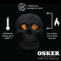 Osker Mini 3 Count Ceramic Fireproof Fire Pit Skull Log For Bonfire Campfire Fireplace Firepit Halloween Decor For Ga