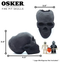 Osker Mini 3 Count Ceramic Fireproof Fire Pit Skull Log For Bonfire Campfire Fireplace Firepit Halloween Decor For Ga