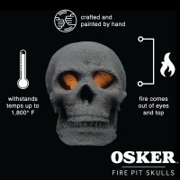 Osker Mini 3 Count Ceramic Fireproof Fire Pit Skull Log For Bonfire Campfire Fireplace Firepit Halloween Decor For Ga