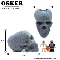 Osker Mini 3 Count Ceramic Fireproof Fire Pit Skull Log For Bonfire Campfire Fireplace Firepit Halloween Decor For Ga