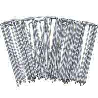 Garden Stakes 100 Pack 6 Inch Galvanized Landscape Staples Ushape Turf Staples Heavy Duty Galvanized Lawn Pins For Anchoring W