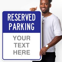 Sigo Signs  Reserved Parking Blue Custom Sign  24X30 Inches  Rust Free .063 Aluminum  Fade Resistant  Made In Usa