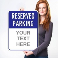 Sigo Signs  Reserved Parking Blue Custom Sign  18X24 Inches  Rust Free .063 Aluminum  Fade Resistant  Made In Usa