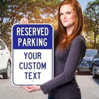 Sigo Signs Reserved Parking Blue Custom Sign  12X18 Inches  Rust Free .063 Aluminum  Fade Resistant  Made In Usa