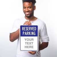 Sigo Signs Reserved Parking Blue Custom Sign  10X14 Inches  Rust Free .040 Aluminum  Fade Resistant  Made In Usa By Sigo Signs