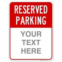 Sigo Signs - Reserved Parking Red Custom Sign  18X24 Inches  Rust Free .063 Aluminum  Fade Resistant  Made In Usa