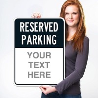 Sigo Signs  Reserved Parking Black Custom Sign  18X24 Inches  Rust Free .063 Aluminum  Fade Resistant  Made In Usa