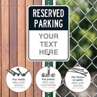 Sigo Signs  Reserved Parking Black Custom Sign  18X24 Inches  Rust Free .063 Aluminum  Fade Resistant  Made In Usa