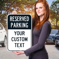 Sigo Signs Reserved Parking Black Custom Sign  12X18 Inches  Rust Free .063 Aluminum  Fade Resistant  Made In Usa