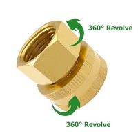 Hooshing 3Pcs Brass Garden Hose Connector 3/4