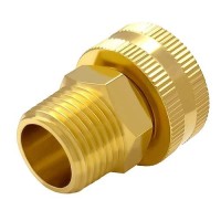 Hooshing 3Pcs Brass Garden Hose Swivel Adapter 3/4