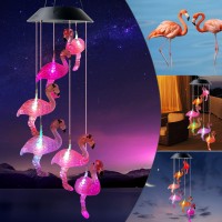 Flamingo Wind Chime Bird Wind Chimes Solar Wind Chime Flamingo Decor Wind Chime Outdoor Flamingo Gifts For Women Gifts For