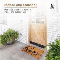 Black Birds 29X17 Coir Doormats For Outdoor Entrance Outdoor Welcome Mat For Entryway Porch Antislip Pvc Coconut