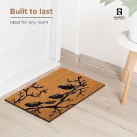 Black Birds 29X17 Coir Doormats For Outdoor Entrance Outdoor Welcome Mat For Entryway Porch Antislip Pvc Coconut