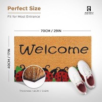 Ladybugs 29X17 Coir Doormats For Outdoor Entrance Outdoor Welcome Mat For Entryway Porch Antislip Pvc Coconut Fib