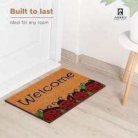 Ladybugs 29X17 Coir Doormats For Outdoor Entrance Outdoor Welcome Mat For Entryway Porch Antislip Pvc Coconut Fib