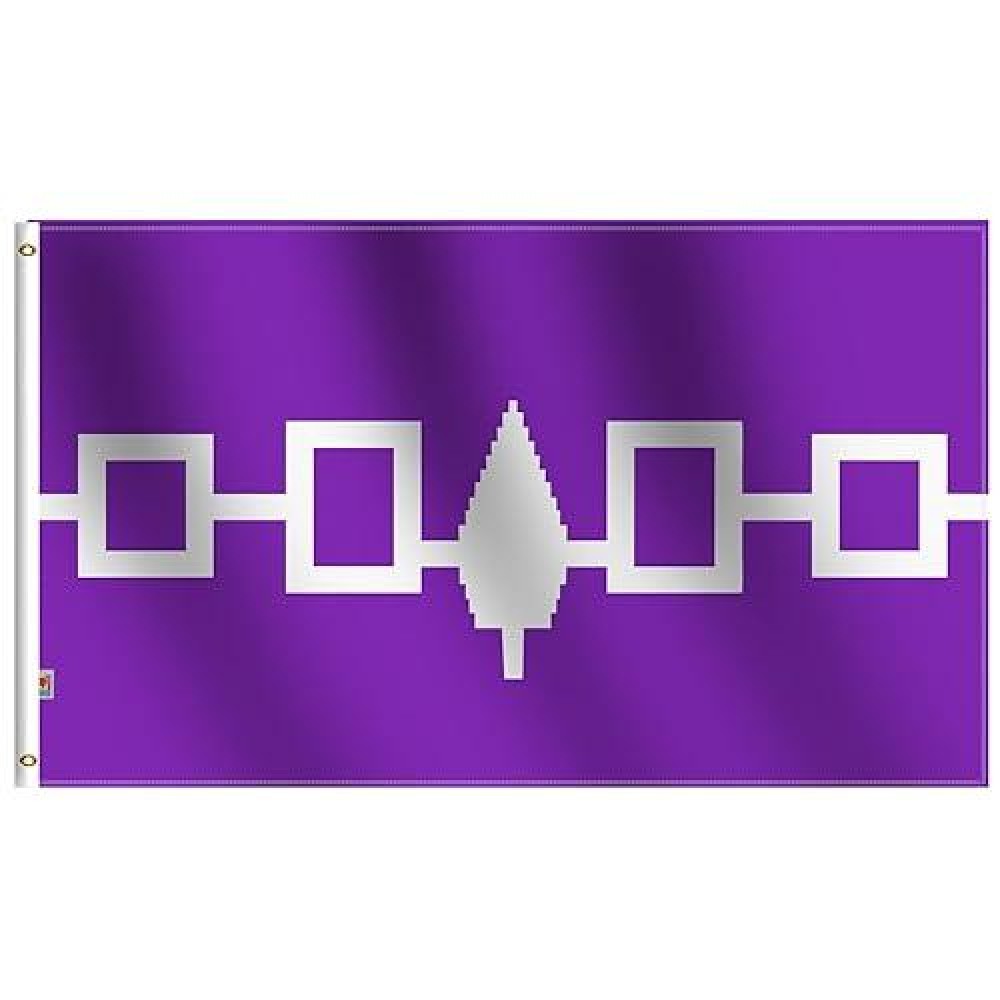 Iroquois People Flag 3X5 Ft Doublesided Screen Printed 100D Satin Fabric Vivid Color House Decoration Yard Gift Drapeau Iroqu