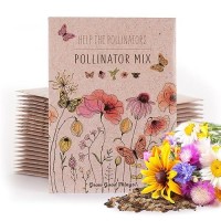 Bentley Seeds Pollinator Seed Mix Prefilled Nongmo Noncoated Butterfly Seed Packets 25 Annual Wildflower Seed Packs P