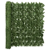 vidaXL Dark Green Leaf Balcony Screen 1969 x 394 Polyethylene and Fabric Material Outdoor Privacy and Decoration Dur