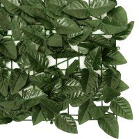 vidaXL Dark Green Leaf Balcony Screen 1969 x 394 Polyethylene and Fabric Material Outdoor Privacy and Decoration Dur