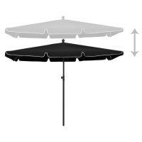 vidaXL Protective Garden Parasol with Easy Tilt Function Sturdy Steel Pole UV and AntiFade Polyester Outdoor Umbrella Black