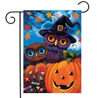 Happy Halloween Owls Garden Flag Jack Olantern 125 X 18 Briarwood Lane