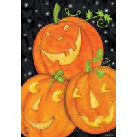 Happy Pumpkin Trio Halloween House Flag 40 X 28 Briarwood Lane